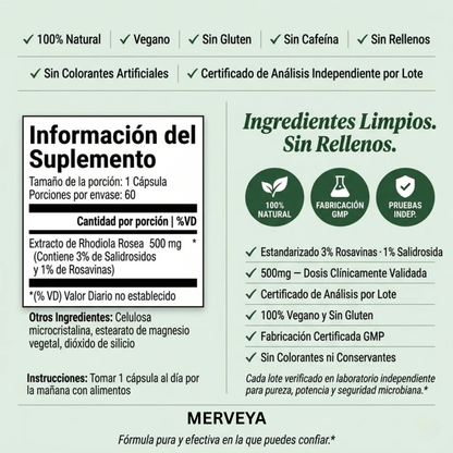 Rhodiola Rosea – Cortisol Alto. Energía Baja. Esto lo Cambia.